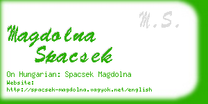 magdolna spacsek business card